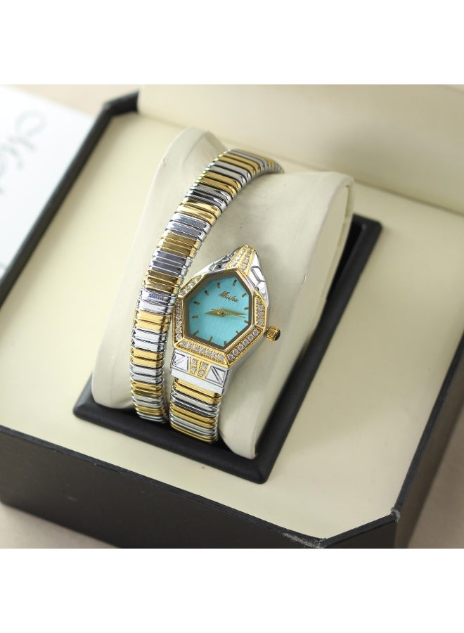 Marbleeno Women's Steel Watch Snake Design with Precision Diamond Inlay