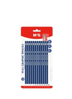 M&G M&G Chenguang Set of black graphite pencils with a sharpener 12pcs - No:AWP357H5 