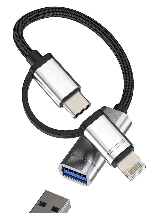 HOYULLI OTG Dongle USB 3.0 Female to USB C Lightning Male Adapter Cable Camera Mouse Port Cord Hub Type C Converter compatible for Samsung Galaxy S23 for Apple for iPhone 15 14 13 12 Pro Max 7 8 for iPad Air4 - Image 1