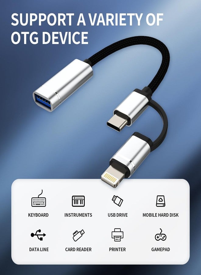 HOYULLI OTG Dongle USB 3.0 Female to USB C Lightning Male Adapter Cable Camera Mouse Port Cord Hub Type C Converter compatible for Samsung Galaxy S23 for Apple for iPhone 15 14 13 12 Pro Max 7 8 for iPad Air4 - Image 4
