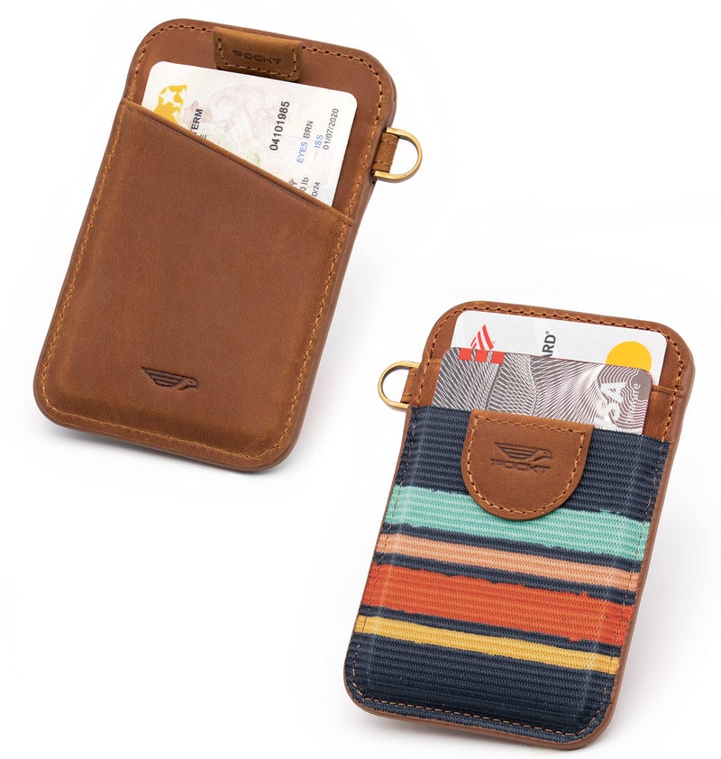 POCKT Slim Card Holder Wallet For Men and Women - Minimalist Front Pocket Wallet Elastic Credit Card Holder Genuine Leather RFID Blocking Card Case Wallets | Cali - Image 3