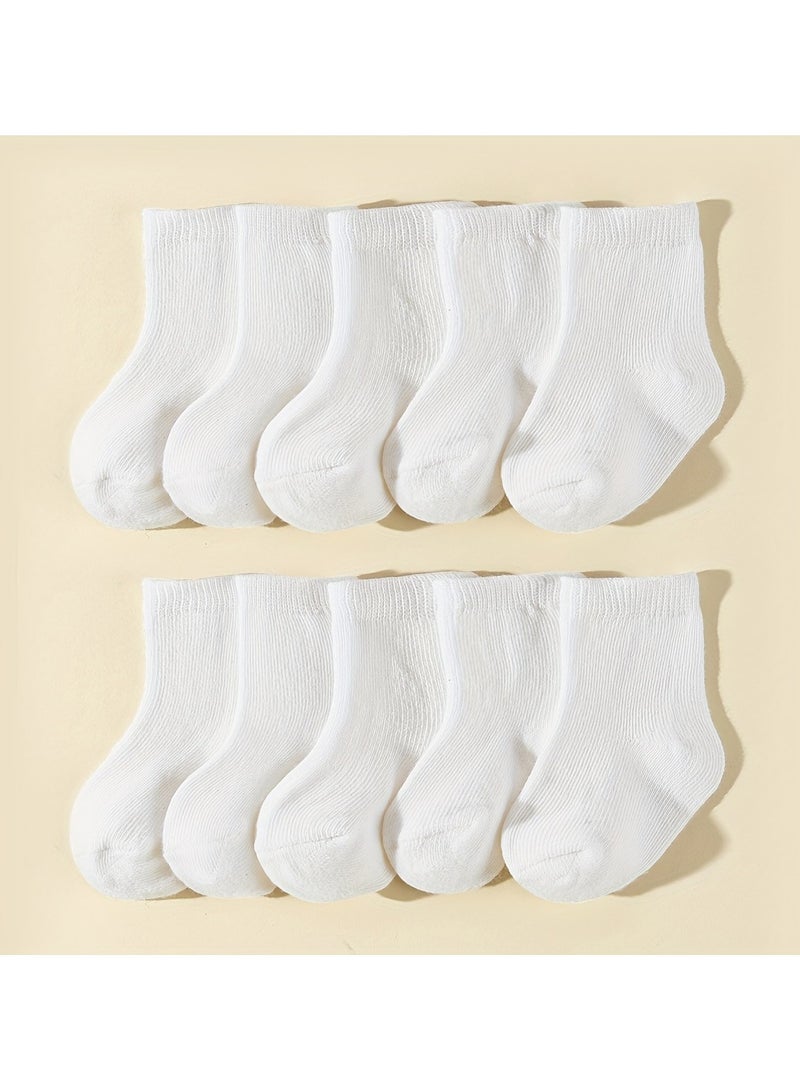 10 Pairs Of Infant And Toddler Four-Season Short Socks And Mid-Tube Socks  - Image 1