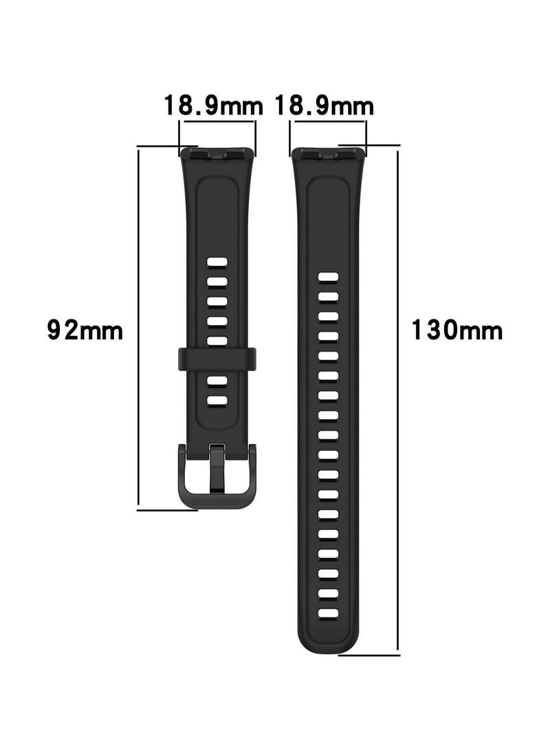 Compatible With Huawei Band 9 Replacement Band - Replacement Silicone Wrist Watch Band Strap Compatible With Huawei Band 9 (Black) - Image 5