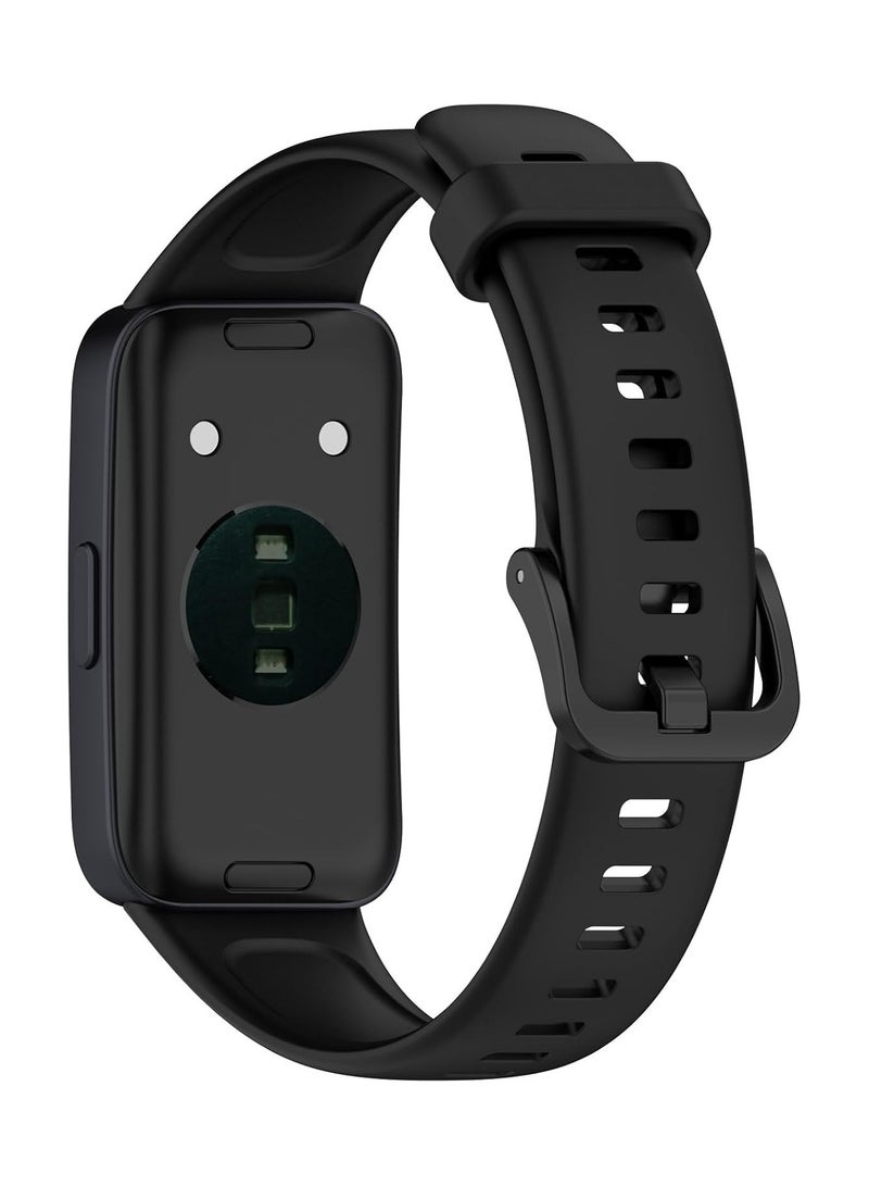 Compatible With Huawei Band 9 Replacement Band - Replacement Silicone Wrist Watch Band Strap Compatible With Huawei Band 9 (Black) - Image 1