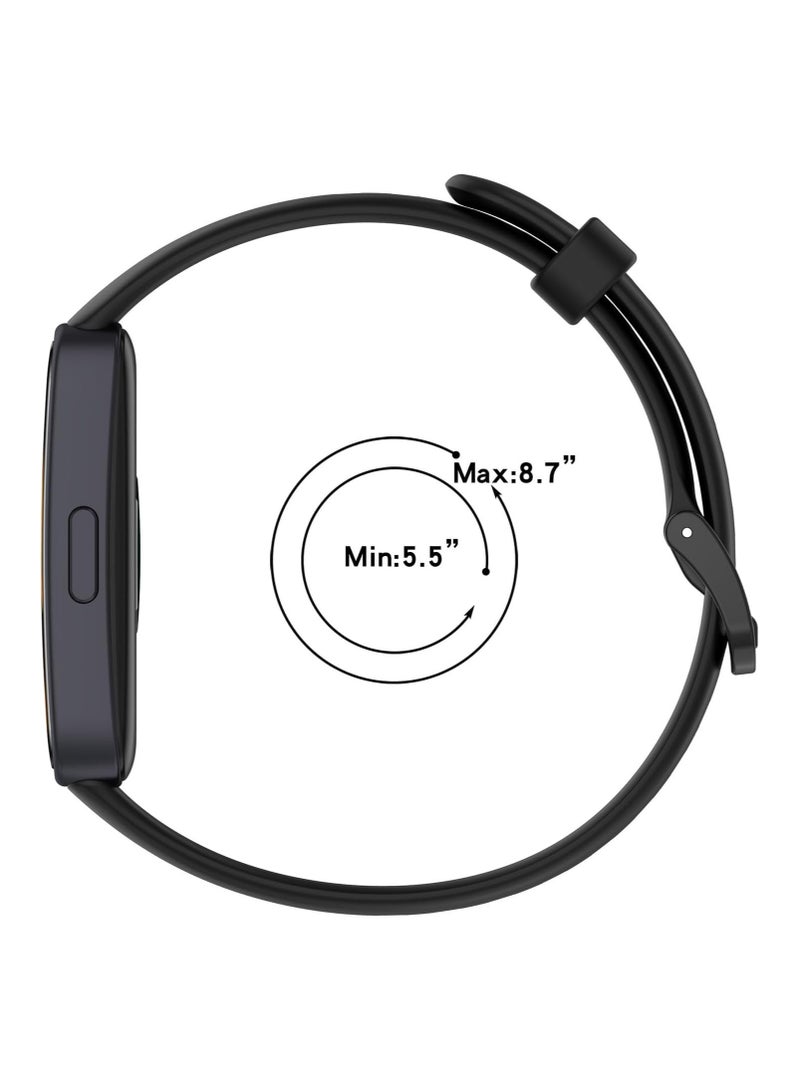 Compatible With Huawei Band 9 Replacement Band - Replacement Silicone Wrist Watch Band Strap Compatible With Huawei Band 9 (Black) - Image 4