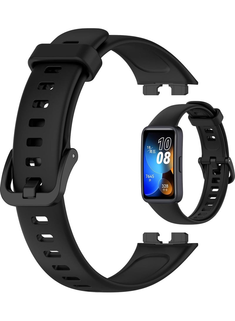 Compatible With Huawei Band 9 Replacement Band - Replacement Silicone Wrist Watch Band Strap Compatible With Huawei Band 9 (Black) - Image 2
