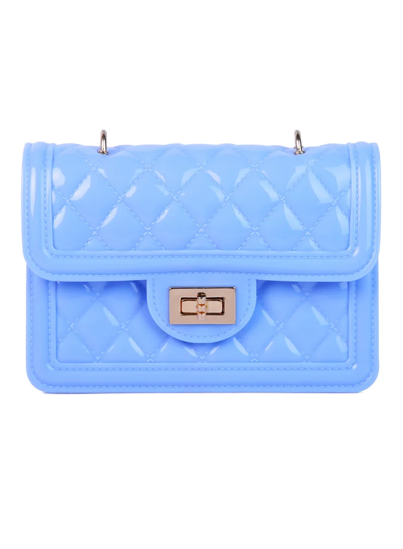 London Rag Blue Jelly Quilted Sling Bag