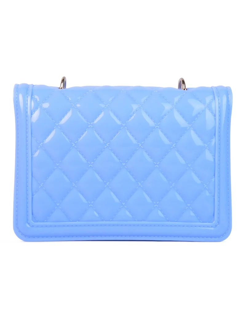 London Rag Blue Jelly Quilted Sling Bag