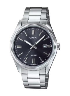 Casio Stainless Steel Men's Watch Black Dial, Silver Band - MTP-1302PD-1A1VEF