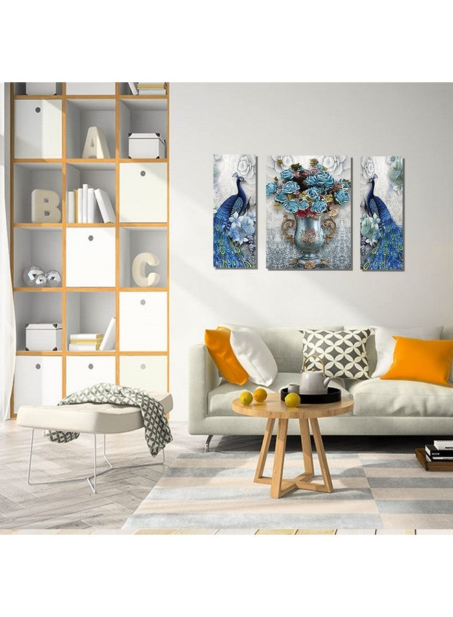 Rangoli New Beautiful Peacock & Flower Vase Painting to Décor Your Living Spaces Digital Reprint, Size-29cm X 43cm (Pack of 1) Multicolor - Image 4