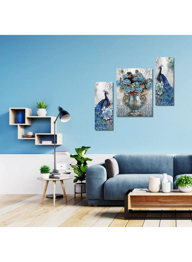 Rangoli New Beautiful Peacock & Flower Vase Painting to Décor Your Living Spaces Digital Reprint, Size-29cm X 43cm (Pack of 1) Multicolor - Image 3
