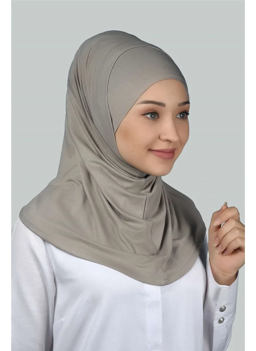 التوبة Double Set Practical Scarf Ready Turban and Hijab Modest Bonnet - Light Mink