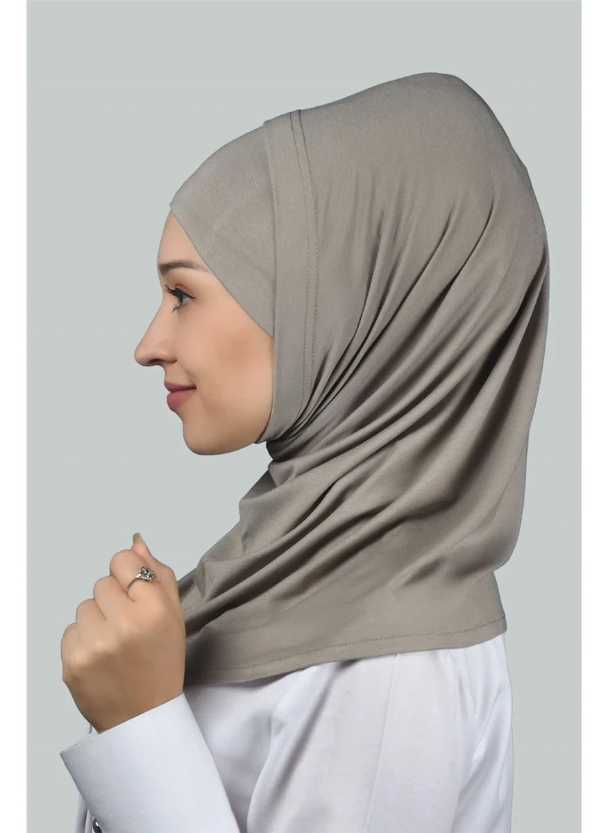 التوبة Double Set Practical Scarf Ready Turban and Hijab Modest Bonnet - Light Mink
