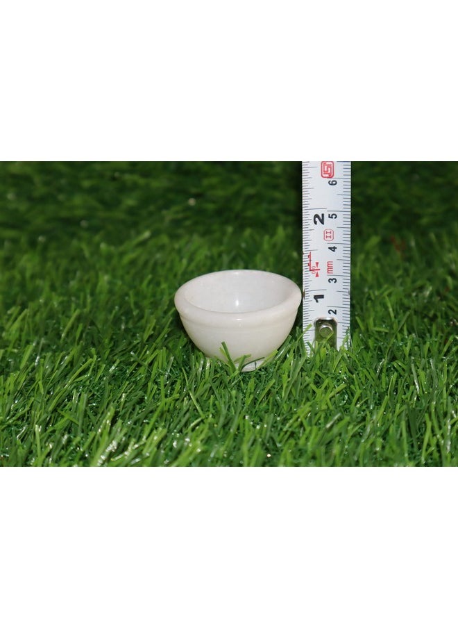 Salvus App SOLUTIONS Salvus APP SOLUTIONS Marble White Small Bowl for Pooja (White, 1.5 Inch) - 2 Pc  - Image 5