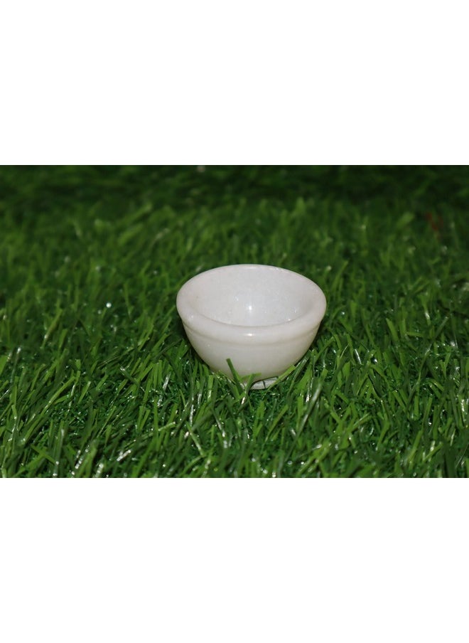 Salvus App SOLUTIONS Salvus APP SOLUTIONS Marble White Small Bowl for Pooja (White, 1.5 Inch) - 2 Pc  - Image 3