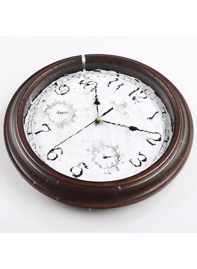 Lafocuse 12 Inch Outdoor Clock Waterproof with Temperature and Humidity, Mahogany Color Vintage Wall Clocks Silent with Thermometer for Garden Patio Pool Porch - Image 2