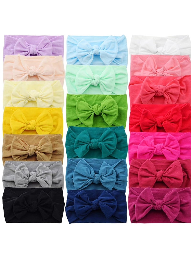 ويلينج تي 20 قطعة من عصابات الرأس المصنوعة من النايلون مقاس 11.43 سم، أربطة شعر مطاطية ناعمة، أكسسوارات شعر للأطفال البنات حديثي الولادة والأطفال الصغار - Image 2