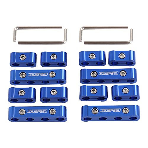 JDMSPEED Engine Spark Plug Wire Separator Divider 8mm 9mm 10mm Blue 12pcs Replacement for 8 Cylinder Vehicles Racing Car - Image 1