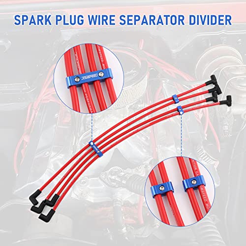 JDMSPEED Engine Spark Plug Wire Separator Divider 8mm 9mm 10mm Blue 12pcs Replacement for 8 Cylinder Vehicles Racing Car - Image 3
