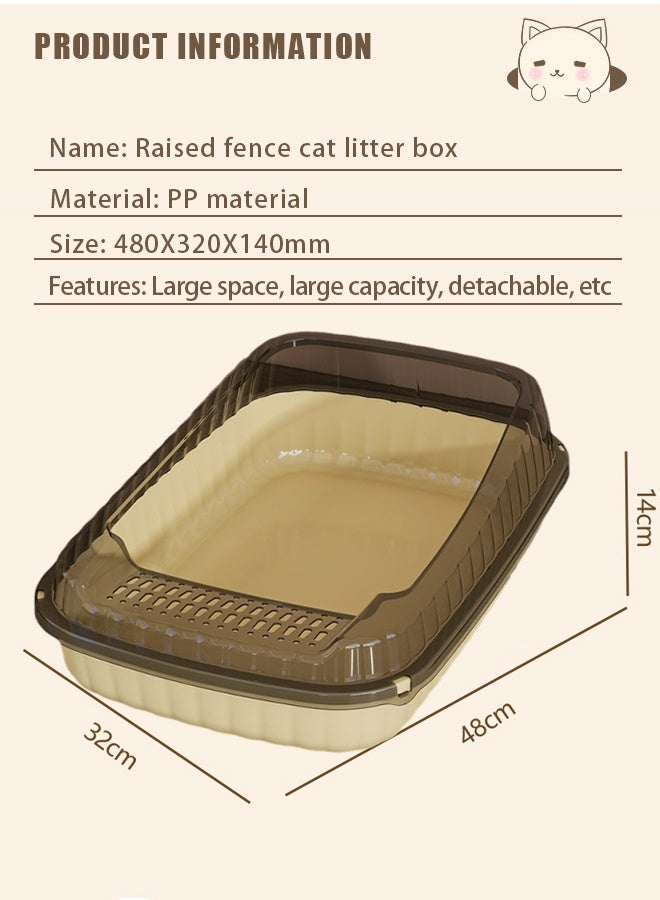 Extra large cat litter box，Semi-Enclosed Sifting Litter Box Cat Litter Box，Large cats, small cats, universal litter boxes, pet supplies，A litter box that can hold 12L of cat litter,Equipped with a cat litter scoop and a cat shaped hollow pedal to prevent sand from coming out of the basin - Image 2