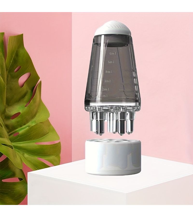 1Pcs White Scalp Oil Applicator Bottle With Comb Tip Leak Proof Refillable Design Smooth Quick Discharge 5 Ball Heads Effortless Refueling And Massage For All Hair Types - Image 1