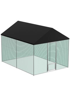 WISFOR Chicken Coop Large Metal Chicken Pen for 6 or 10 Chickens Poultry Cage with Waterproof Cover for Rabbits Duck Walk-in Chicken Run for Yard Outdoor  - Image 1