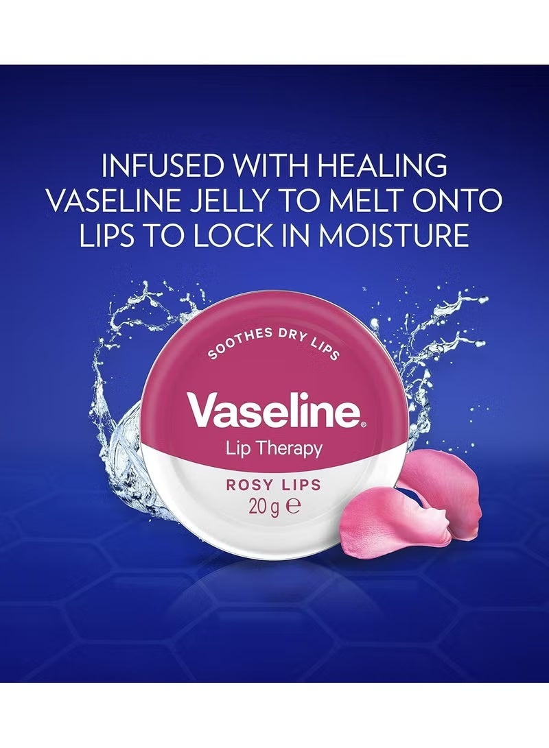 Vaseline Lip Therapy Rosy Lips 20g | Moisturizing Lip Balm with Rose & Almond Oil | Soft Pink Tint, Deep Hydration & Natural Shine | Heals Dry Lips & Locks in Moisture - Image 2