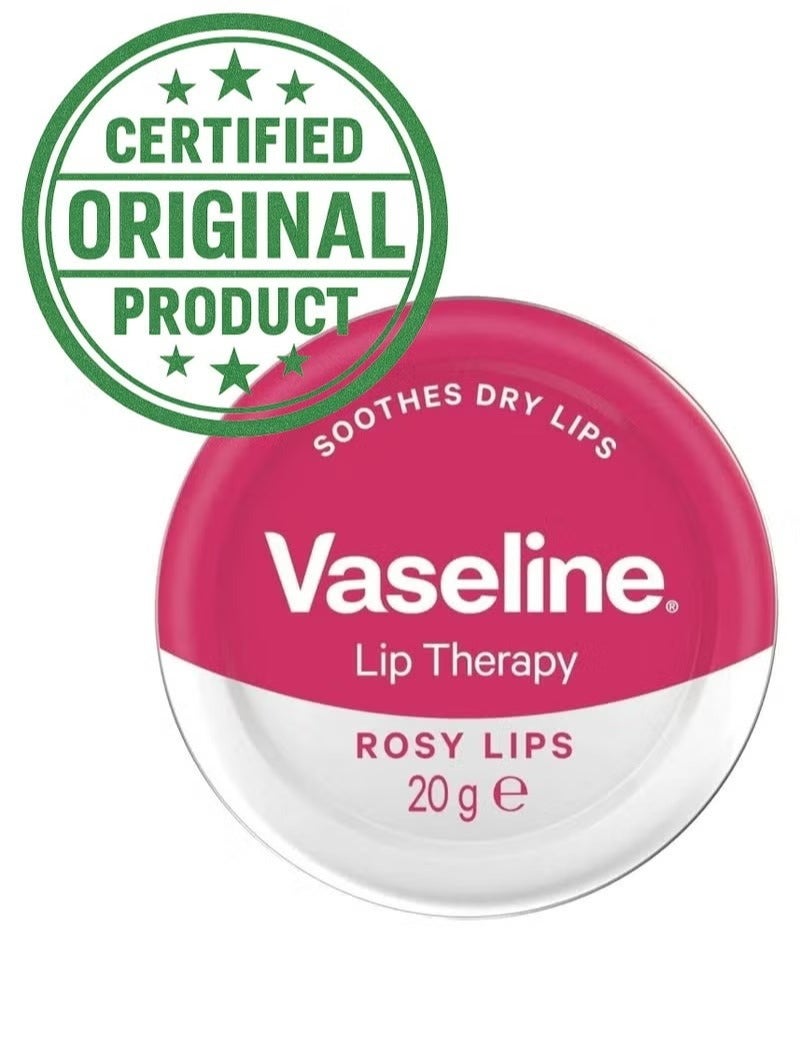 Vaseline Lip Therapy Rosy Lips 20g | Moisturizing Lip Balm with Rose & Almond Oil | Soft Pink Tint, Deep Hydration & Natural Shine | Heals Dry Lips & Locks in Moisture - Image 1