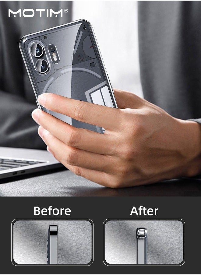 Nothing Phone 2A Case Clear, Mlt-Grade Drop Protection, Not Yellowing Transparent Hard PC Back, Anti-fall Airbag Protective Bumper Shockproof Phone Case, Supports Magnetic Mount Function