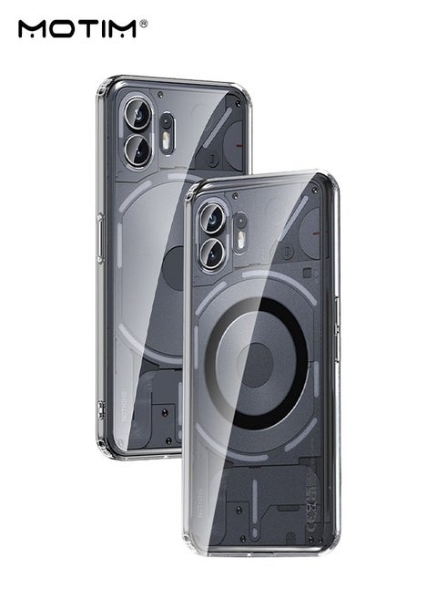 Nothing Phone 2A Case Clear, Mlt-Grade Drop Protection, Not Yellowing Transparent Hard PC Back, Anti-fall Airbag Protective Bumper Shockproof Phone Case, Supports Magnetic Mount Function
