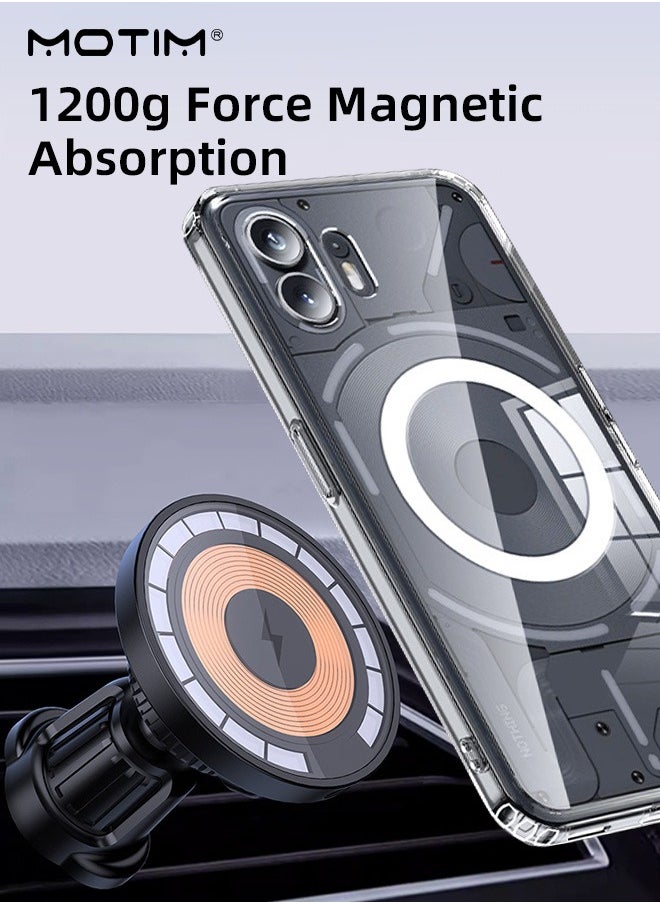 Nothing Phone 2A Case Clear, Mlt-Grade Drop Protection, Not Yellowing Transparent Hard PC Back, Anti-fall Airbag Protective Bumper Shockproof Phone Case, Supports Magnetic Mount Function