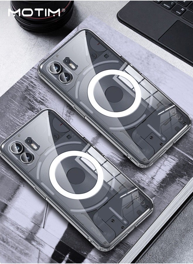Nothing Phone 2A Case Clear, Mlt-Grade Drop Protection, Not Yellowing Transparent Hard PC Back, Anti-fall Airbag Protective Bumper Shockproof Phone Case, Supports Magnetic Mount Function