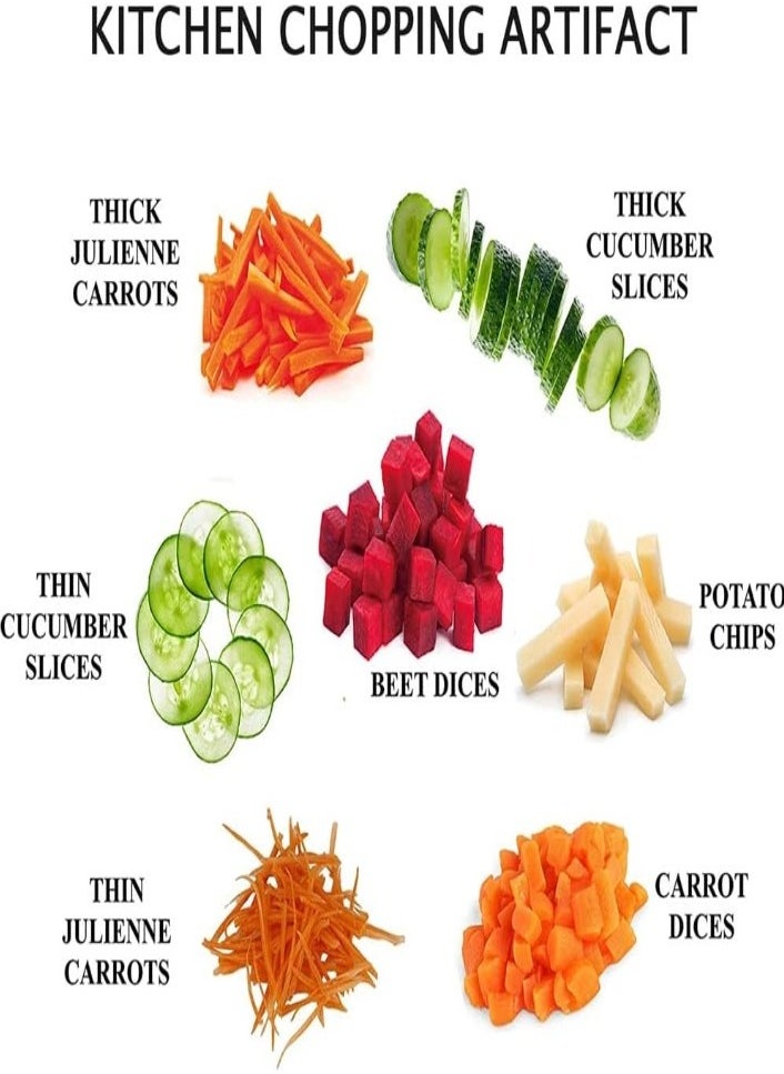 XVersion Vegetable Chopper With Adjustable Thickness  Safe Mandoline Food Slicer for Kitchen |Multifunctional Potato French Fry Cutter, Onion Chopper, Vegetable Cutter, Slicer, Dicer Bluetter, Slicer, Dicer  - Image 3