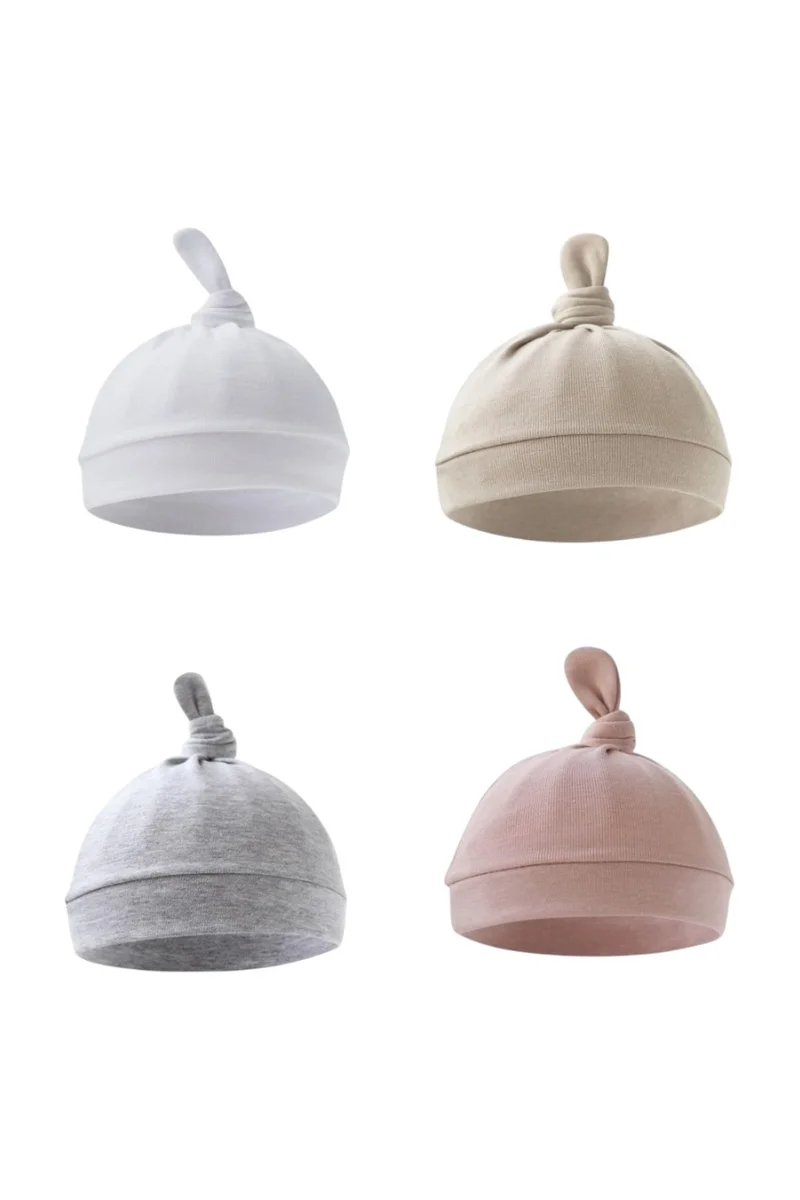 Bambimici Set Of 4 Tinytops Baby Beanies C