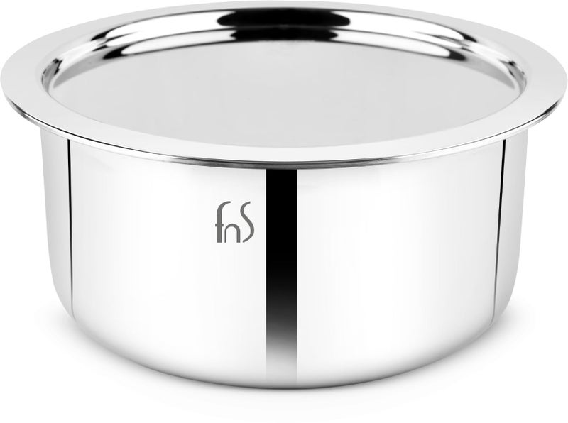 FnS NuChef Triply Tope 18 cm – Stainless Steel 3-Ply Cookware – Even Heat, Gas & Induction Compatible Multipurpose Cooking Pot for Boiling, Sauces & Curries - Image 1