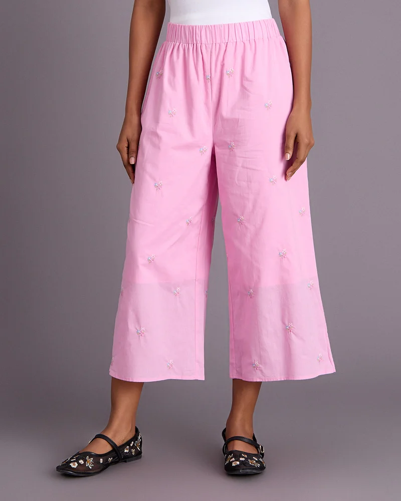 Redtag Senior Girls Pink Wideleg Pants