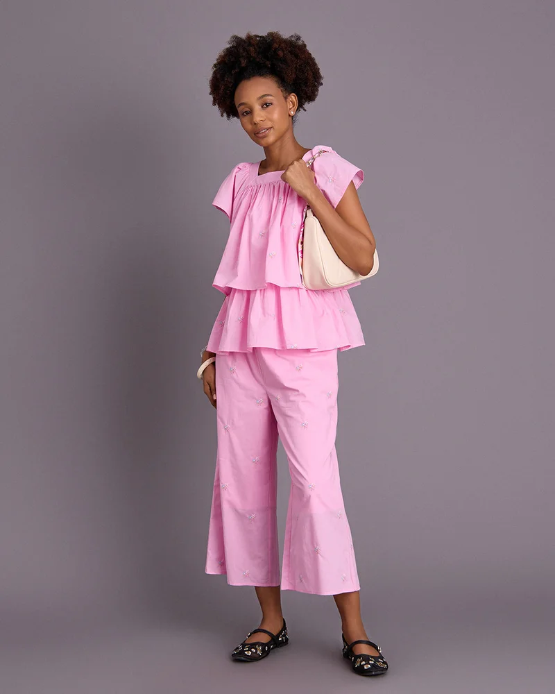 Redtag Senior Girls Pink Wideleg Pants