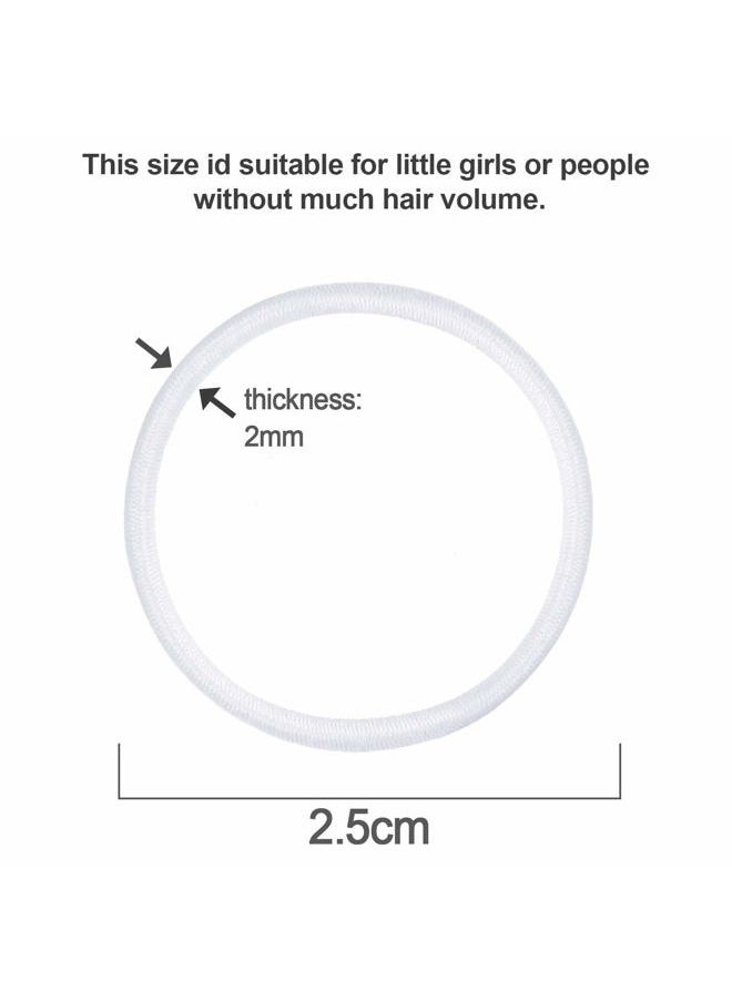 TecUnite - 200 Pieces No-metal Hair Elastics Bulk Rubber Bands Hair Ties Ponytail Holders for Women(White) - Image 1