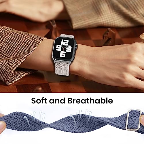 Delidigi Stretchy Bands Compatible for Apple Watch Band Women 40mm 38mm 41mm 42mm 44mm 45mm 46mm 49mm, Nylon Braided Straps for iWatch Series 11 10 9 8 7 6 SE 5 4 3 Ultra 3 2 1 - Image 5