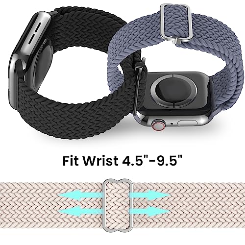 Delidigi Stretchy Bands Compatible for Apple Watch Band Women 40mm 38mm 41mm 42mm 44mm 45mm 46mm 49mm, Nylon Braided Straps for iWatch Series 11 10 9 8 7 6 SE 5 4 3 Ultra 3 2 1 - Image 4