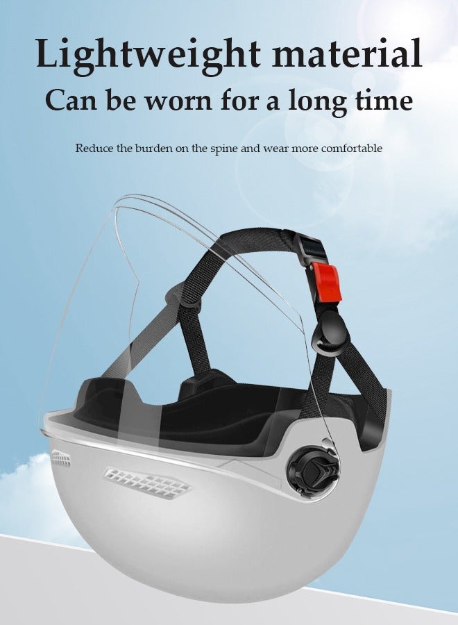DUNISO Open Face Helmet, scooter helmet with detachable goggles and ear protection, adjustable head circumference, shock and fall resistant, suitable for both men and women,white  - Image 2