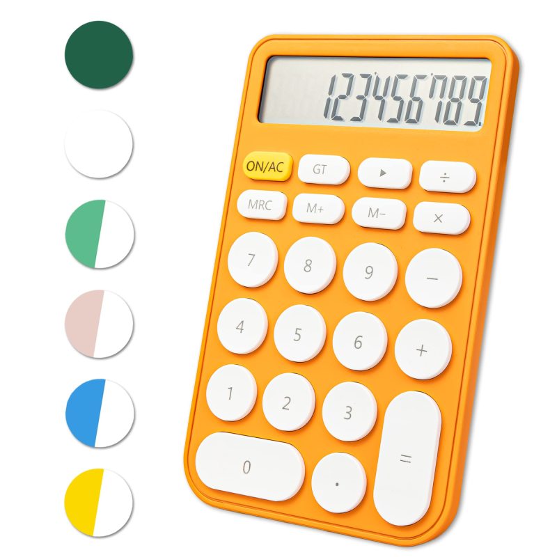 Standard Calculator: 5.5" X 3.4" Portable Size - Big 12-Digit LCD Display Durable Silicone Keys for Home, School, Office, Shop, Adults and Students - Image 1