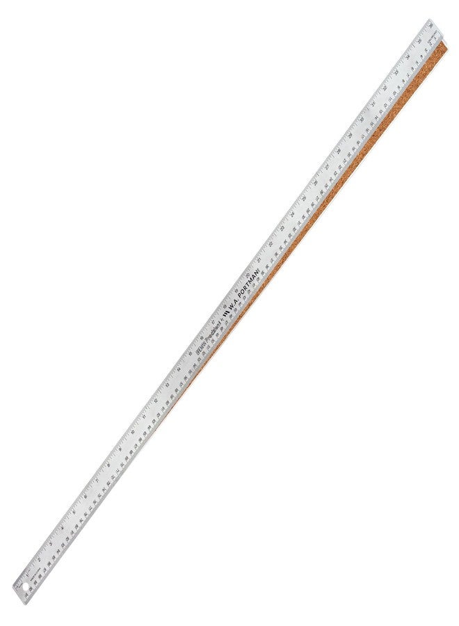 Breman Precision 36 Inch Stainless Steel Metal Ruler with Cork Backing - Flexible, Non-Slip, Precision Measuring Yardstick - Imperial & Metric - 36 inches - Image 1