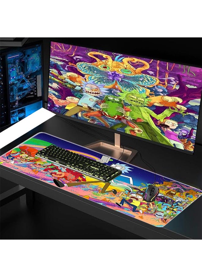 GKK Large Mouse Pad Extended Gaming Non-Slip Rubber Base Office Desk Keyboard Mouse Pads (300 * 800 * 3mm）Rick and Morty  - Image 4