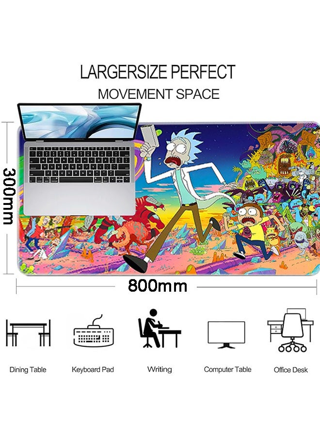 GKK Large Mouse Pad Extended Gaming Non-Slip Rubber Base Office Desk Keyboard Mouse Pads (300 * 800 * 3mm）Rick and Morty  - Image 2