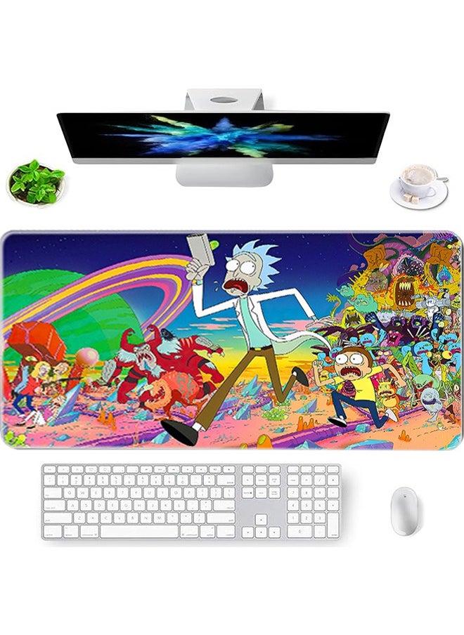 GKK Large Mouse Pad Extended Gaming Non-Slip Rubber Base Office Desk Keyboard Mouse Pads (300 * 800 * 3mm）Rick and Morty  - Image 3