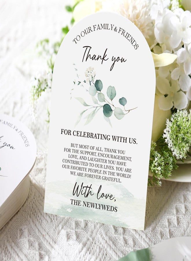 Maitys 200 Pcs Wedding Thank You Place Setting Cards for Table Include 100 Eucalyptus 4 x 6" Thank You Cards 100 Sage Green Ribbon for Weddings Reception Centerpiece Party Celebrations Bridal Shower - Image 5