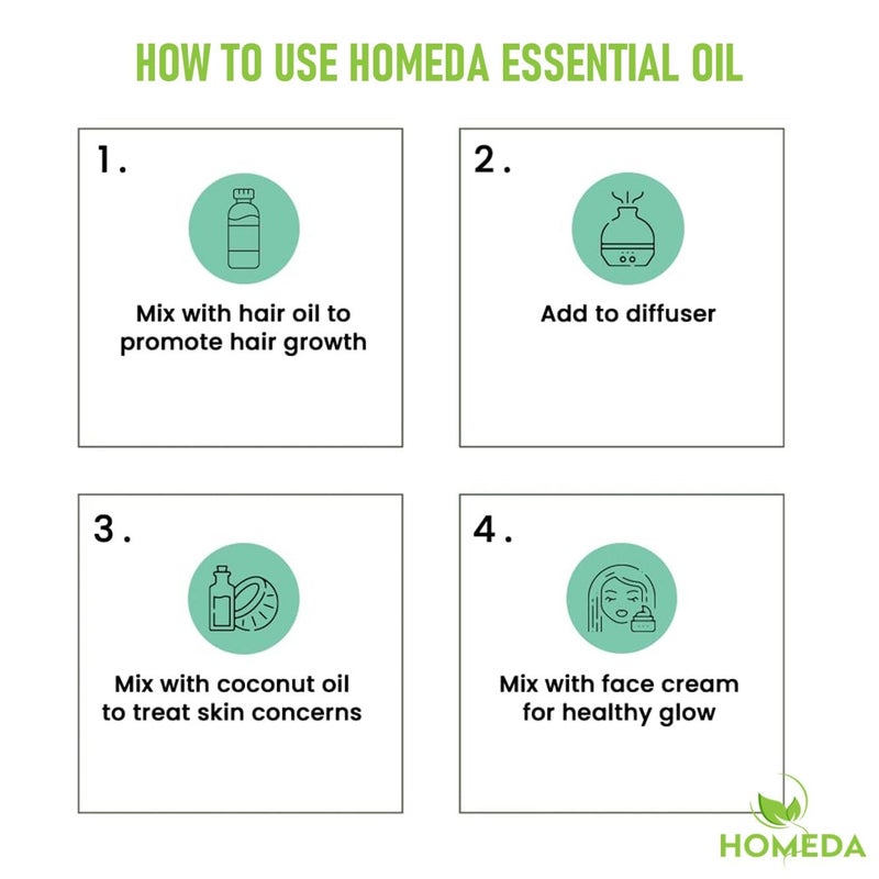 Homeda Rosemary Essential Oil for Hair Growth 30 ML Pure Rosemerry Oil Skin and Body Rosemarry Essential Rose mary - Image 4