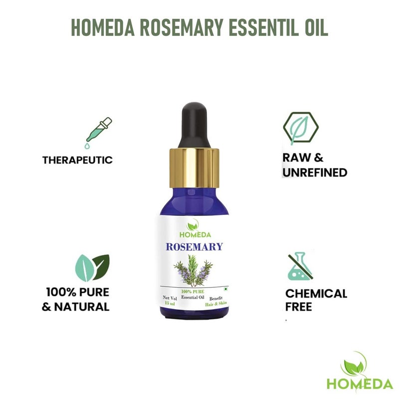 Homeda Rosemary Essential Oil for Hair Growth 30 ML Pure Rosemerry Oil Skin and Body Rosemarry Essential Rose mary - Image 5