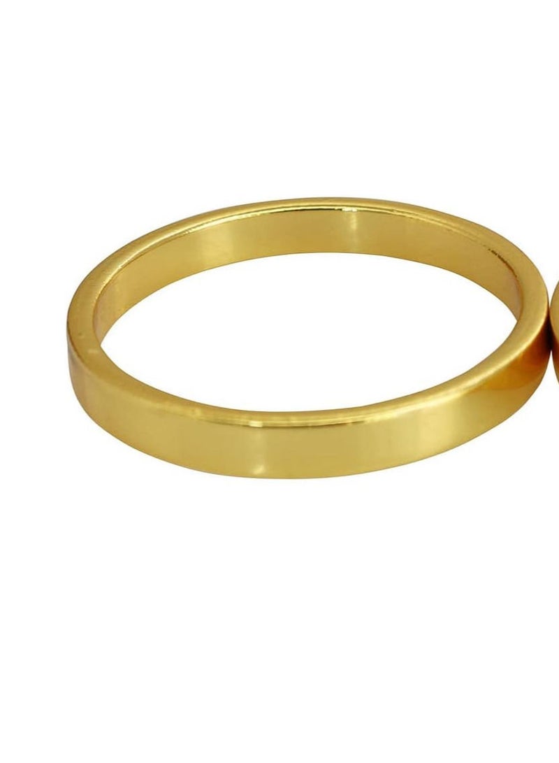 GROWSTEADY Set of 12 Gold Napkin Rings Metal Holders Semicircle Serviette Buckles  - Image 1